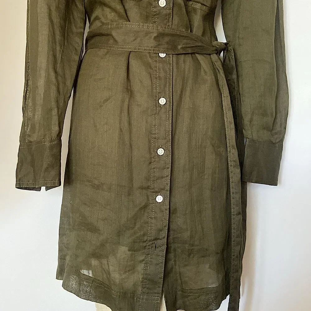 Banana Republic Two Piece Dress and Coat Army Green NWT Sz Small